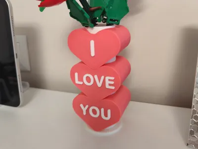 Valentine Heart Vase – “I Love You” Rose Vase