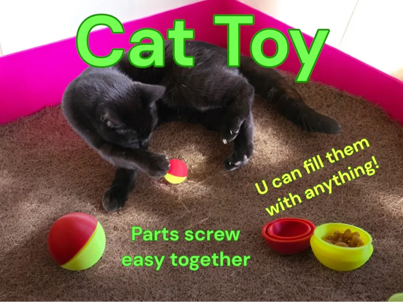 Cat toy - ball - (2 parts screw together!) 40mm