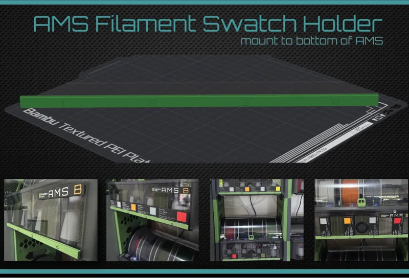 AMS Filament Swatch holder - Bottom mount