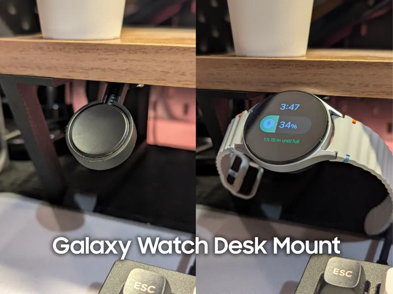 Galaxy Watch under desk charging stand