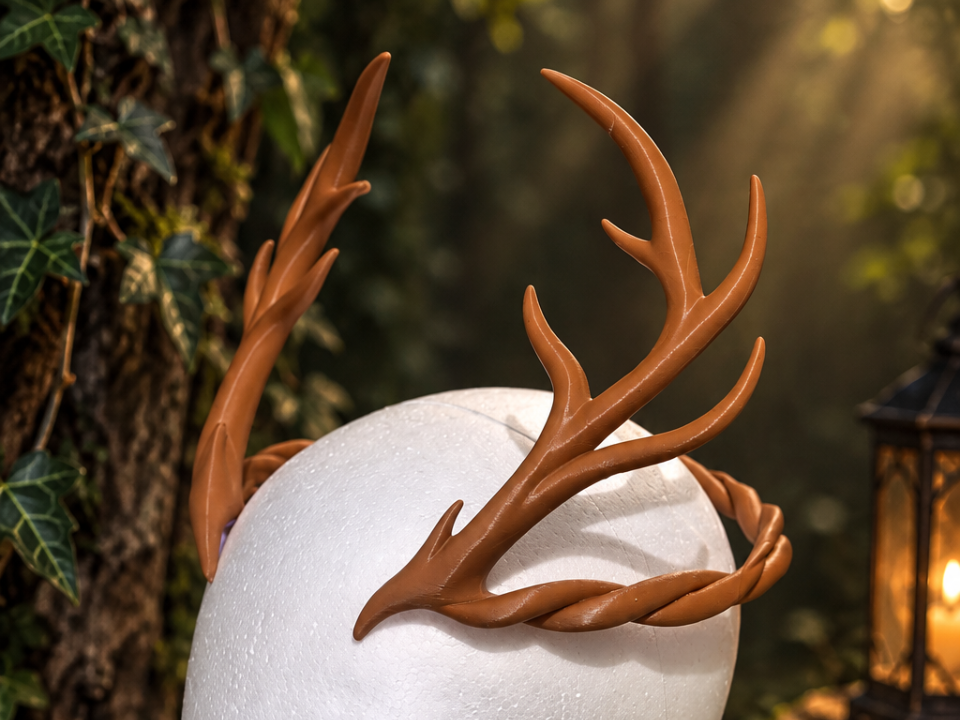 Fantasy Antler Crown – Forest Deer Horn Headpiece - 1