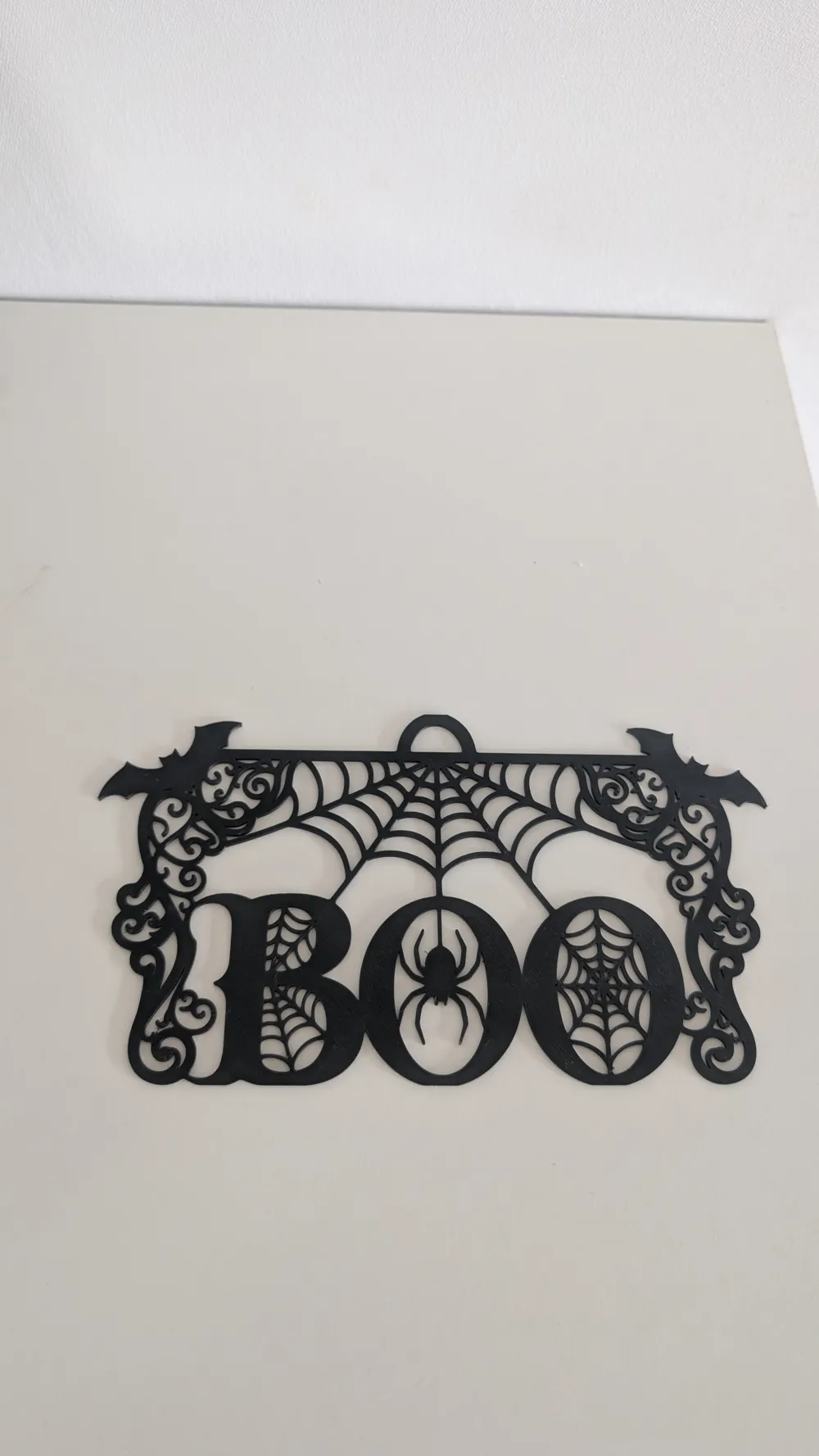 BOO – Spiderweb & Bats Halloween Hanging Sign - Free 3D Print Model ...