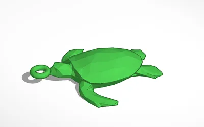 Low Poly Turtle Keychain