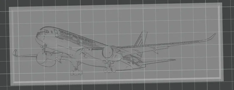 Airbus A350 lithophane