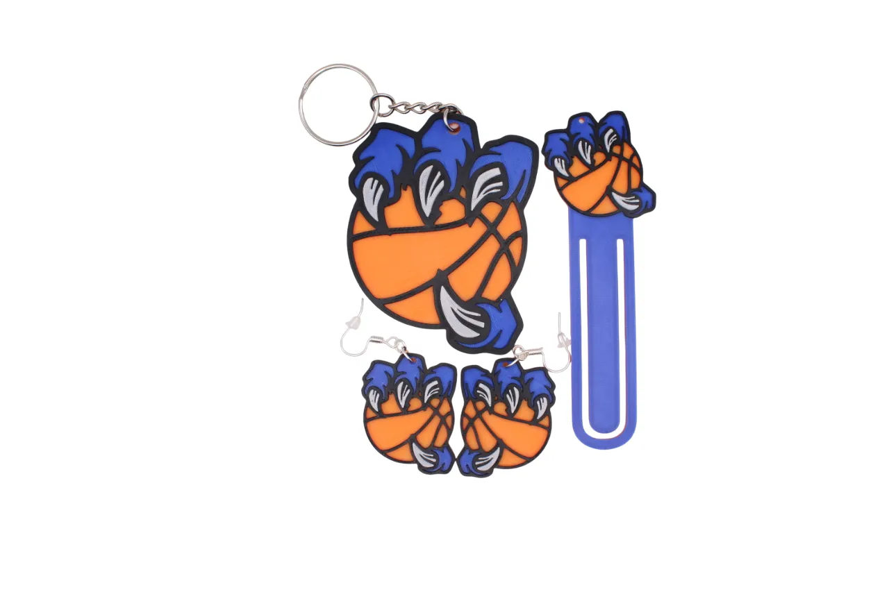 Basketball Claw Earrings, Bookmark, Keychain view 2