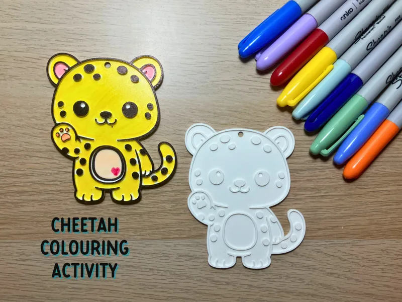 Cute Cheetah Colouring In Activity