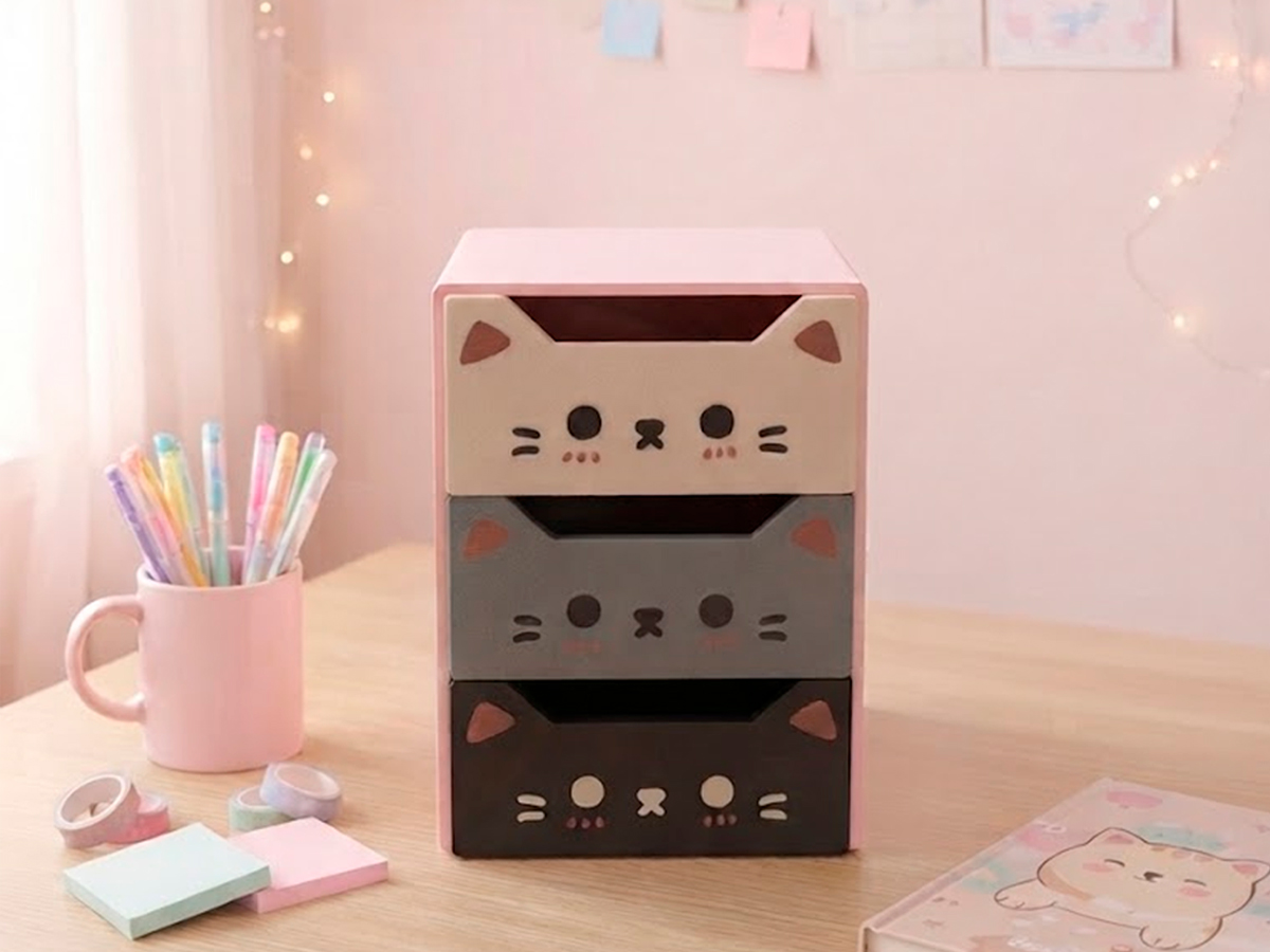 Cajonera Gatitos Organizadora de Escritorio - 1