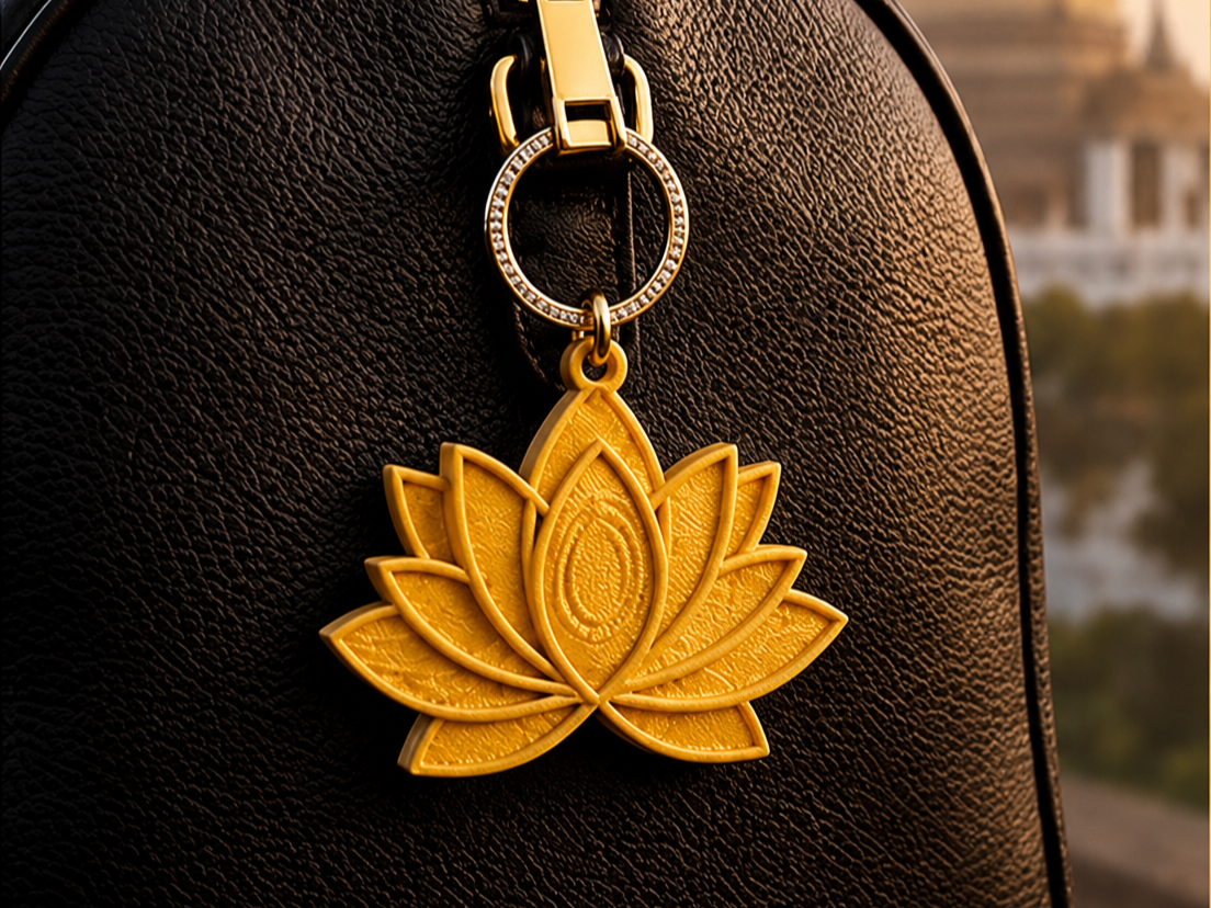Lotus Flower Keychain & Car Hanging Ornament