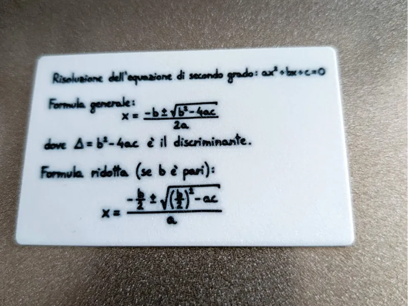 Formula equazione di secondo grado sottile