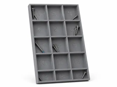 Magnetic Screw Sorting Tray with num Compartments