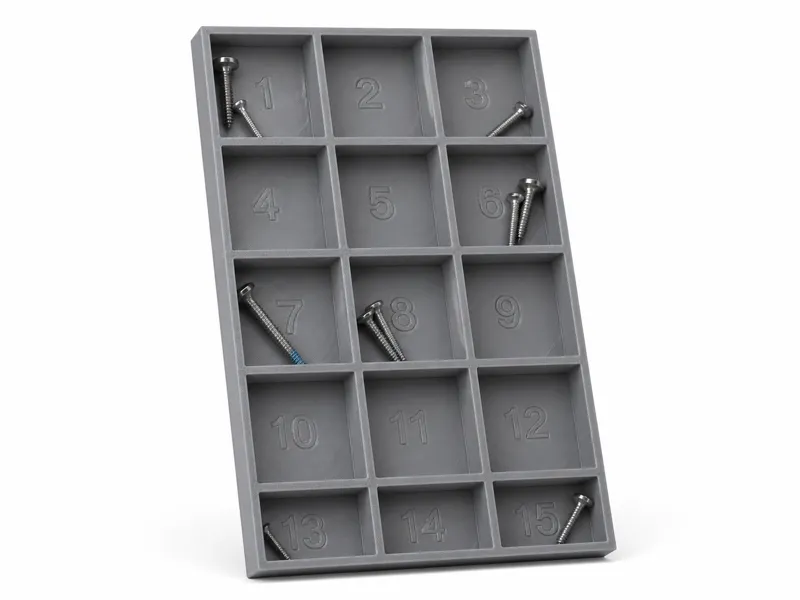 Magnetic Screw Sorting Tray with num Compartments