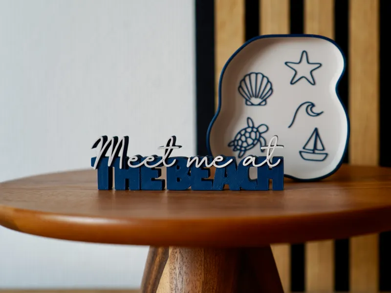 Meet me at the beach - woordbeeld en tegel