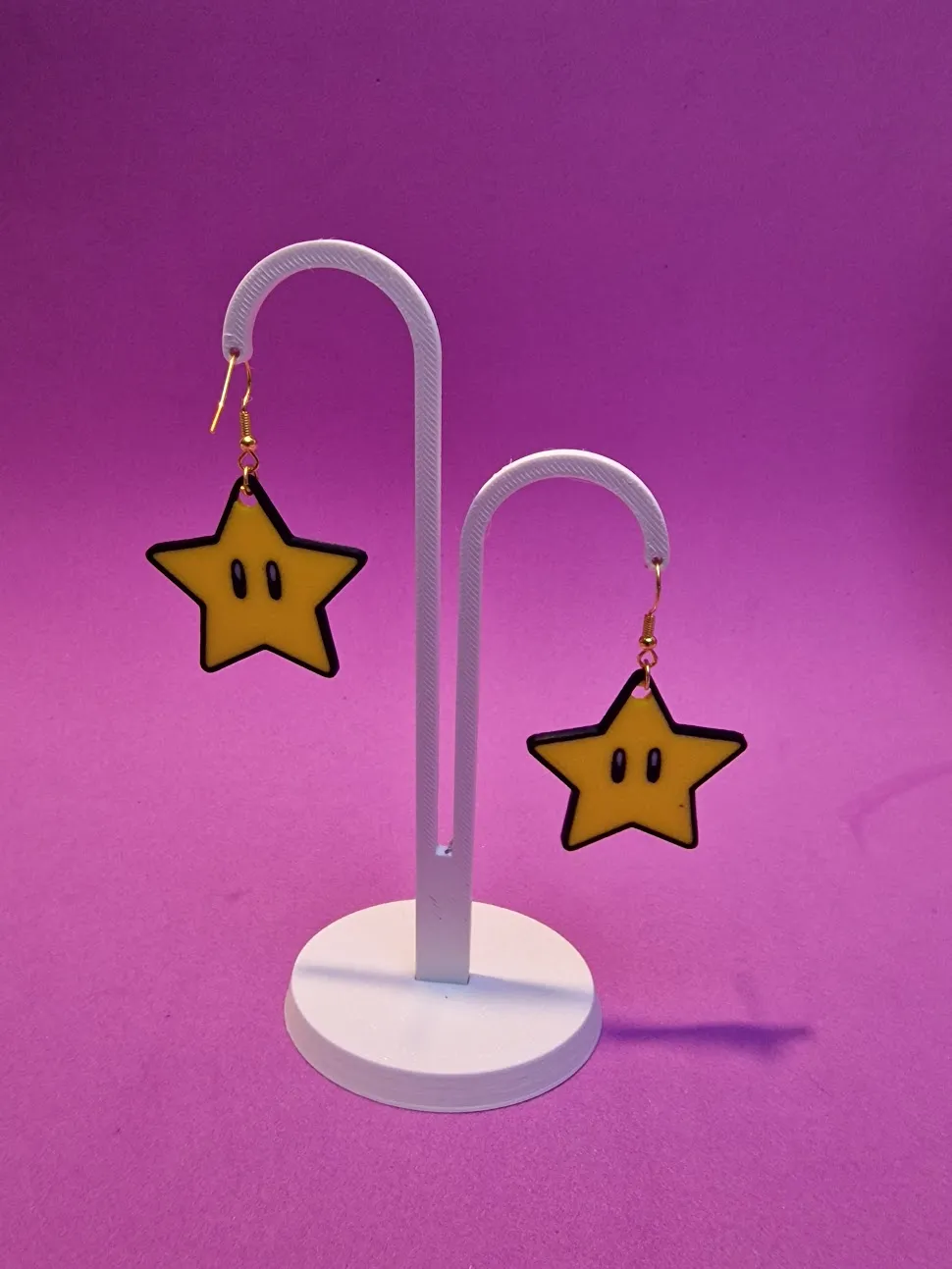 Super Mario's star earrings view 2