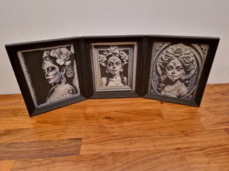 Triptych frame for 3 Muerta Frames Halloween Day of the Dead