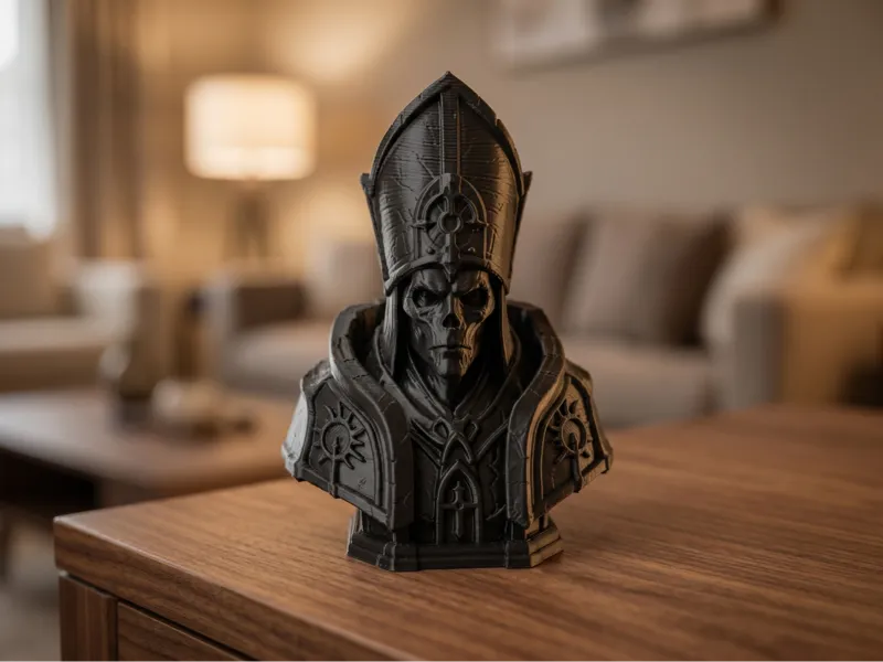 Undead Priest Bust - Dark Fantasy Decor