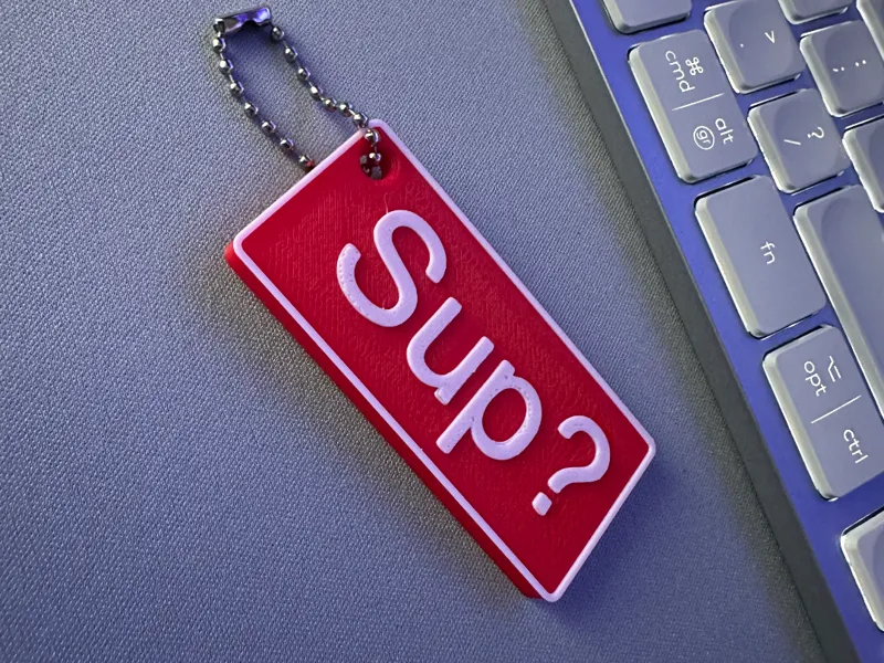 Sup? keychain - streetwear 65x30mm