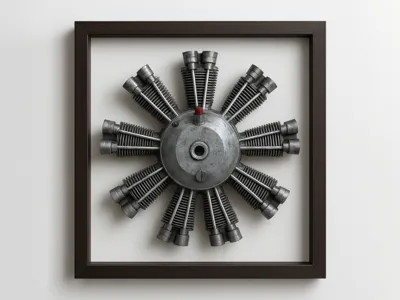 Radial Engine Wall Art – Mechanical Aviation Decor
