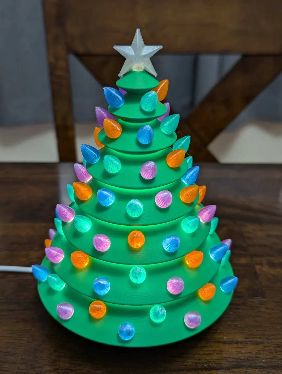 Light Up Christmas Tree with Transparent Bulbs view 4