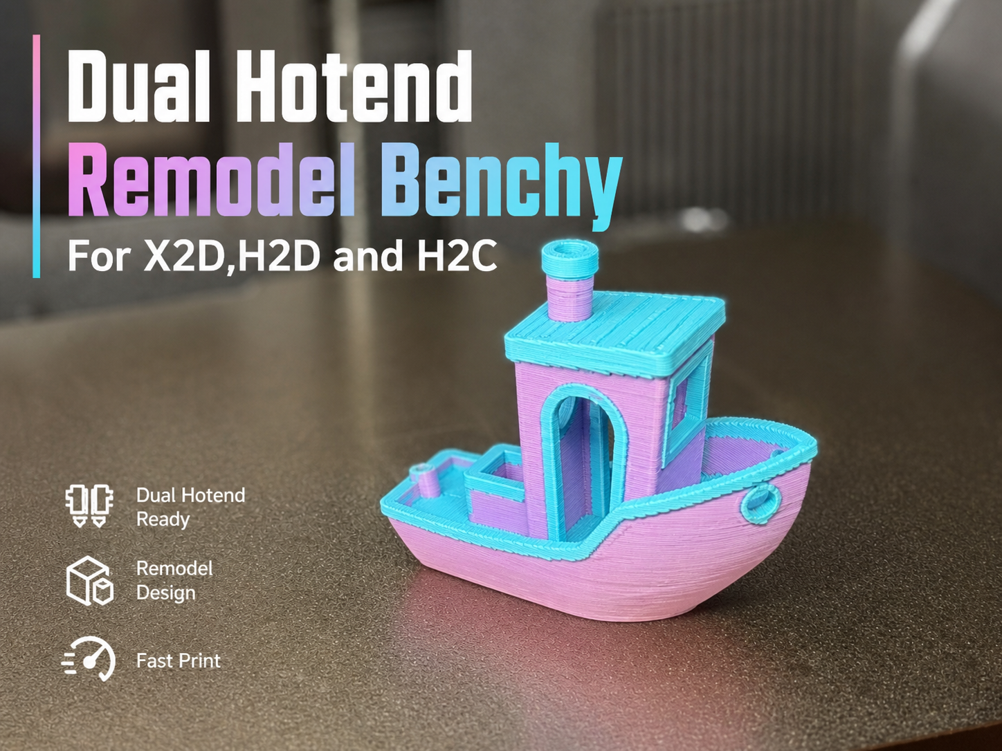 Fix!!! Remodel Benchy For Dual Hotend Printer