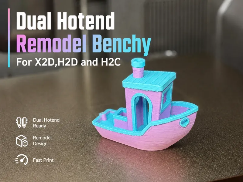 Fix!!! Remodel Benchy For Dual Hotend Printer