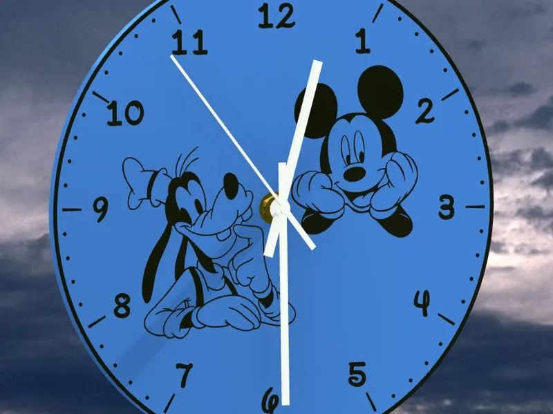 Micky Maus & Goofy Ziffernblatt für Wanduhr