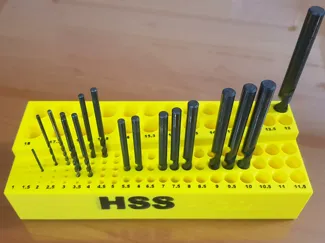 Metric 1~18mm, 0.1 step, Drill bit storage Stand