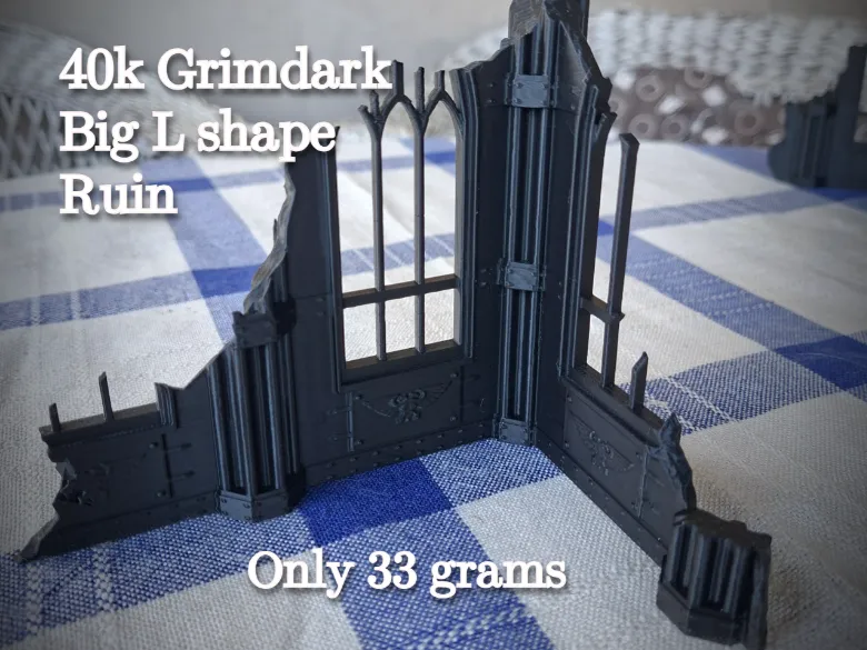 1# Grimdark L shape Gothic Ruin for 40K