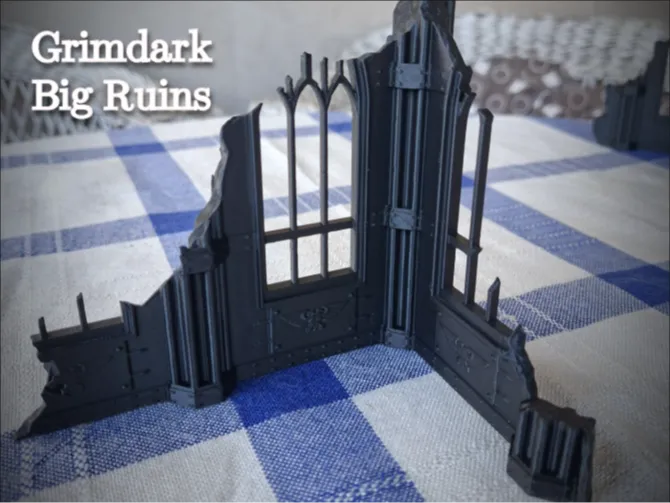 1# Grimdark L shape Gothic Ruin for Wargames