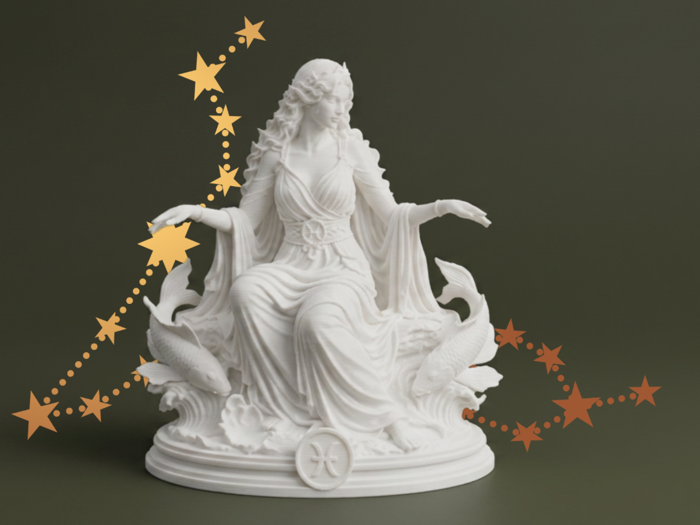 Pisces Zodiac – Twin Fish Goddess Figurine
