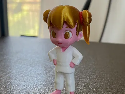 little judoka with white belt (to color)