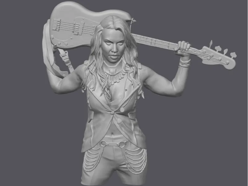 Female rock star bass player