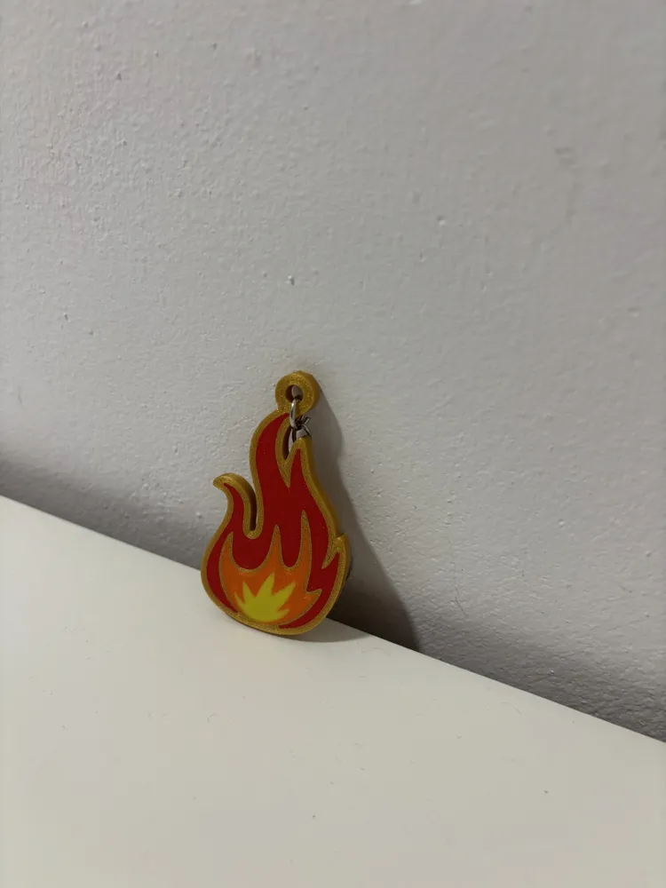 Elemental Fire Keychain - Free 3D Print Model - MakerWorld