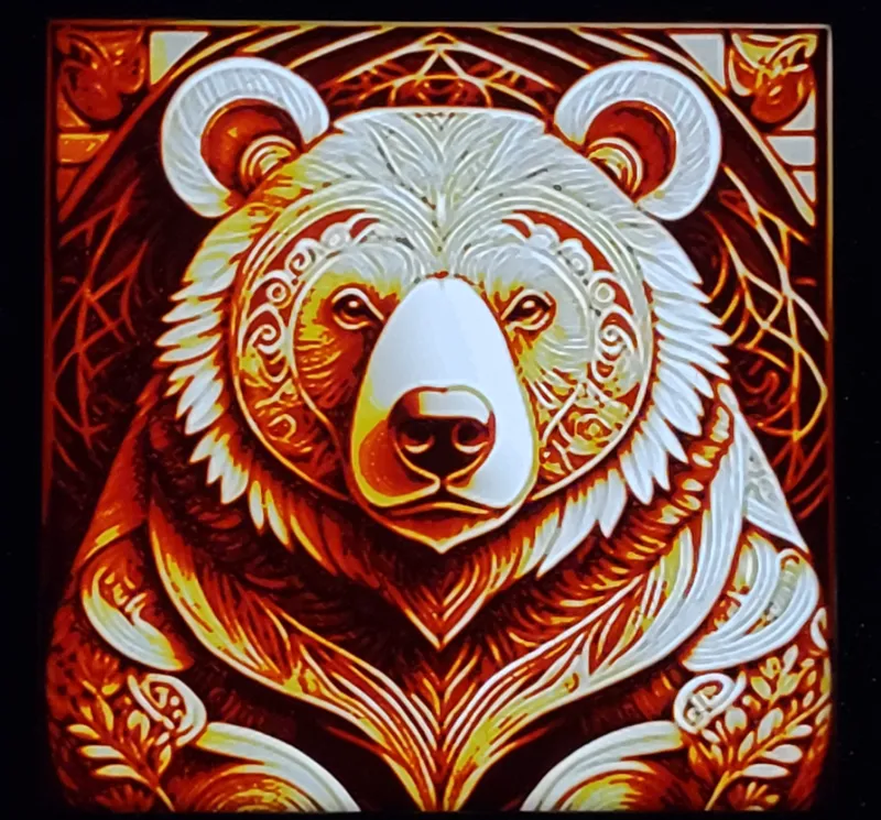 Bear Lantern Lithophane