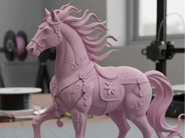 Cheval de feu — sculpture année 2026