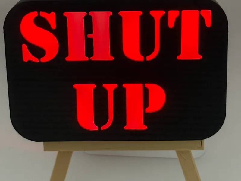 Modulare Lichtbox "shut up" 