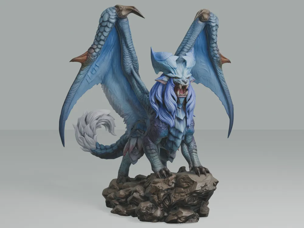 Escenografía en miniatura: Lunastra - Monster Hunter Diorama #038. Referencia del modelo original.