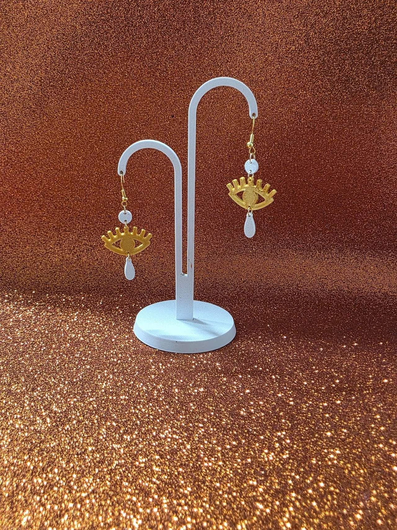 Crying eye earrings view 3