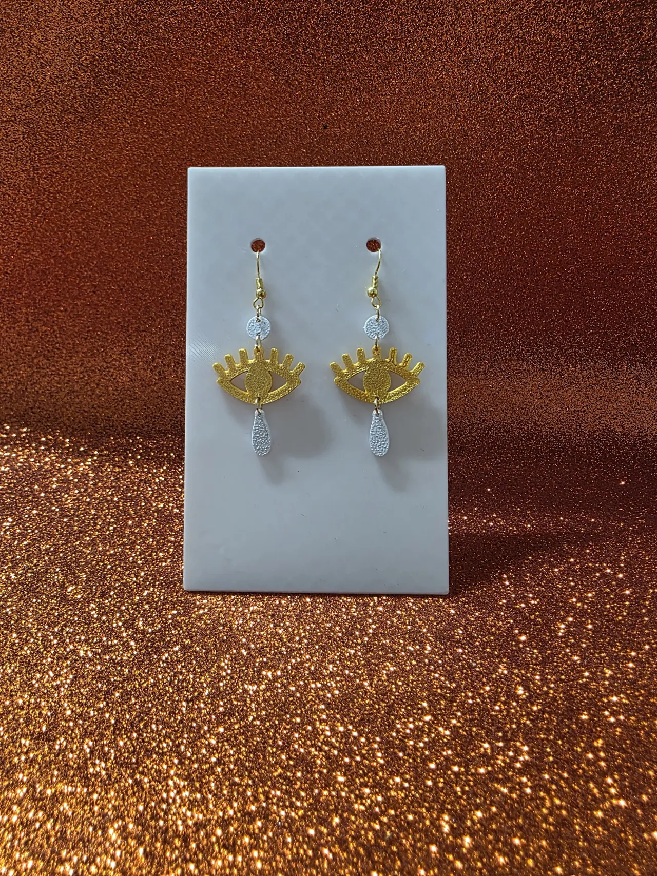 Crying eye earrings view 2