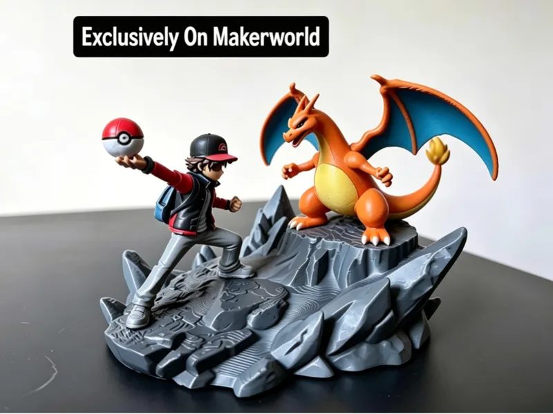 Pokemon Ash and Charizard Diorama