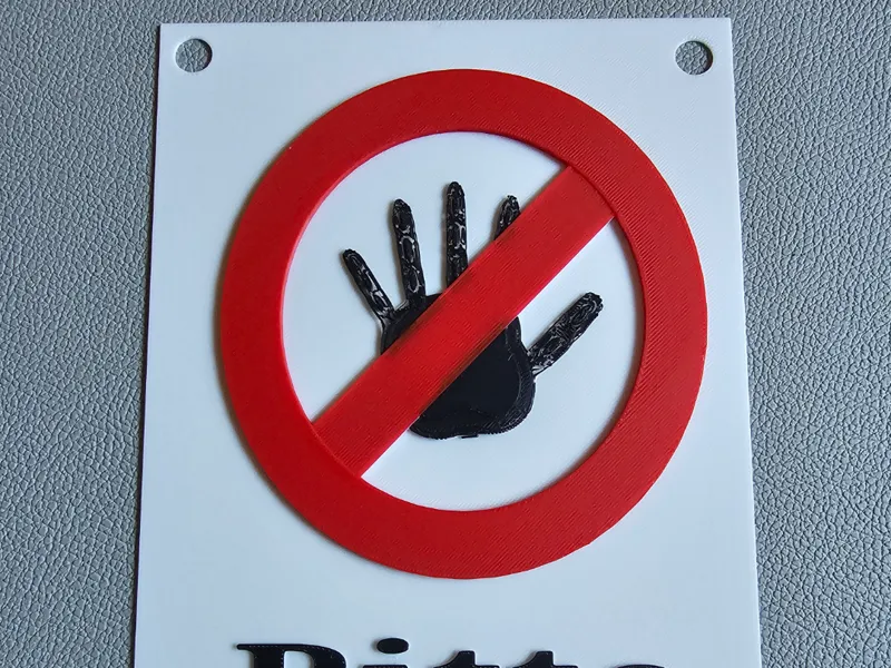 Schild bitte nicht anfassen
