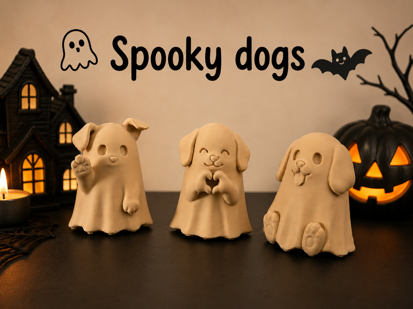 Cute but spooky dogs 3D model