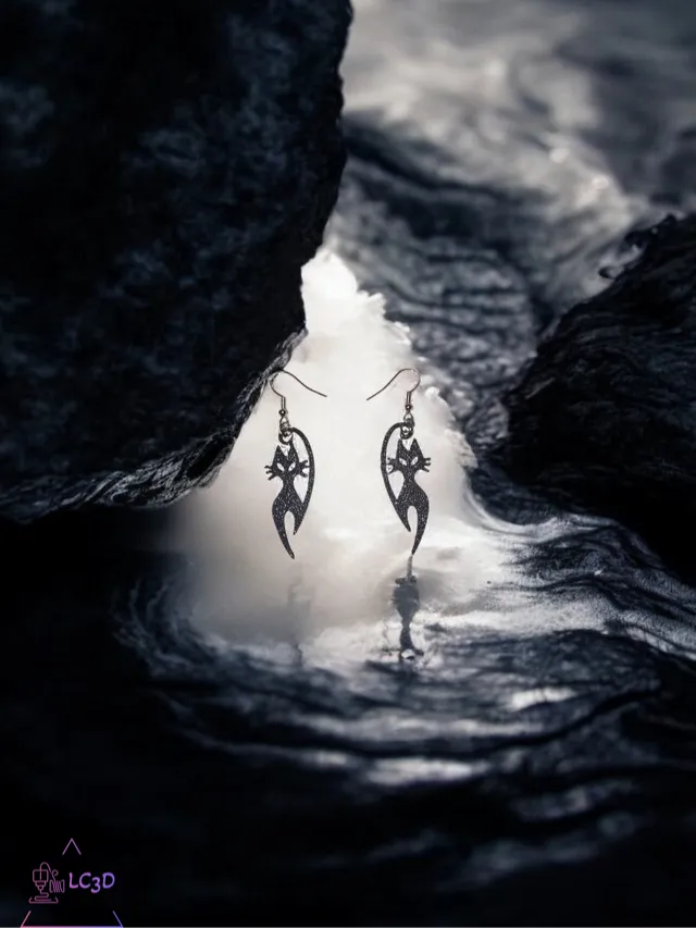 Black cat earrings