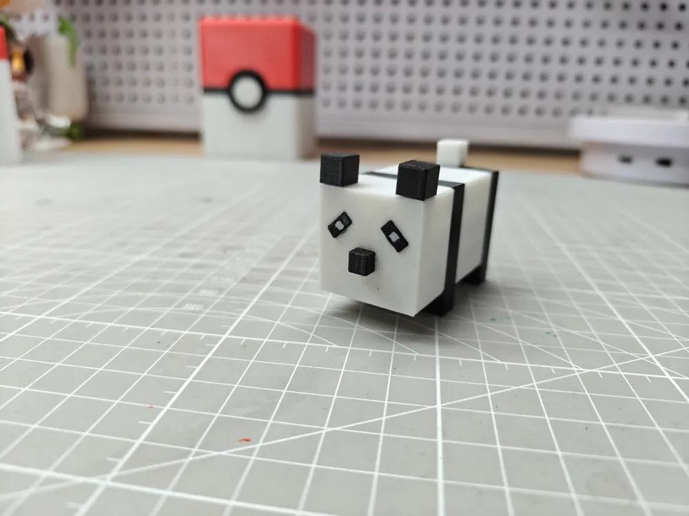 Minecraft Pixel Art Style Figure - Panda - Free 3D Print Model - MakerWorld