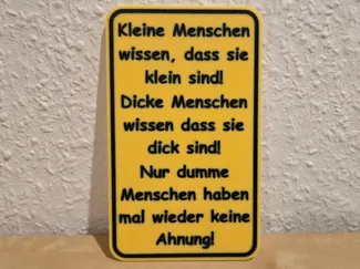 Lustiges Schild " Kleine Menschen "