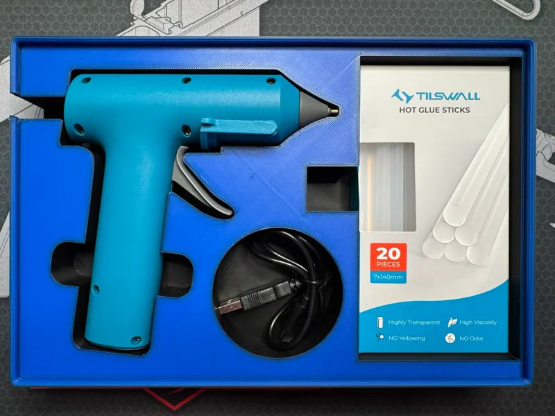 Gridfinity - Tilswall W106S Glue Gun Base