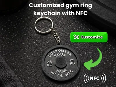 Customized gym ring keychain with NFC