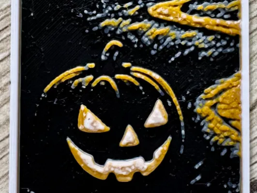 Marque page Halloween : citrouille et manoir