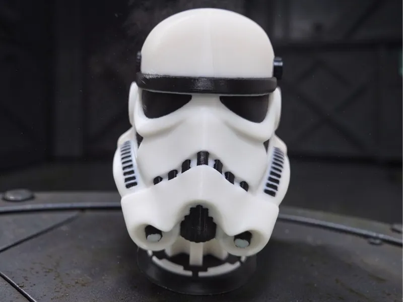 Storm Trooper helmet on pedestal  - 2 color remix