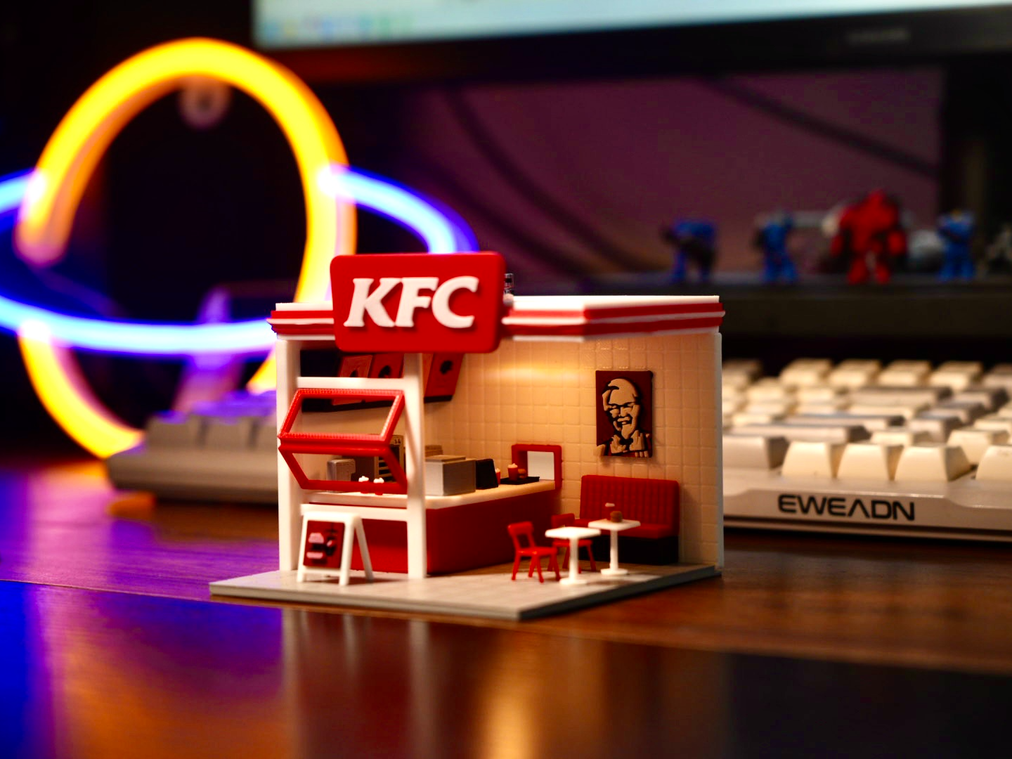 1：64肯德基KFC小店街景模型场景