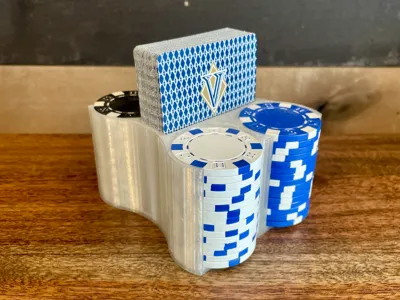 Poker Chip and Card Caddy for Game Organization